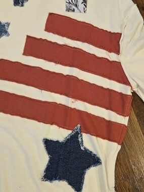 Sage & Fig American Flag Patch Top | NWT Boutique Graphic Tee